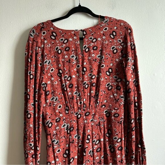 Free People Sz 8 Some Like It Hot Floral  Long Sleeves Jumpsuits - Picture 9 of 14